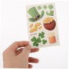 Beavorty 10pcs Patrick's Day Shamrock Face Stickers Irish Festival Decorations