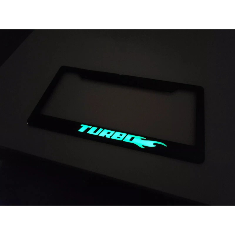 LICENSE PLATE FRAME Glowing Boost Turbo 100% Carbon Fiber License