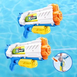 XSHOT ZURU - Pistola de agua de llenado rápido (2 unidades) de ZURU, pistola de agua, paquete de 2 pistolas de agua X Shot (llena con agua en solo 1 s