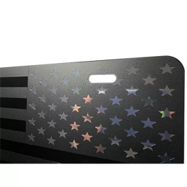 CustoMonsterDesigns American Flag Heavy Duty Aluminum License Plate Matte Blk Stars Edition