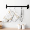 Oven Mitts and Pot Holders White Gold Marble Abstract Silicone