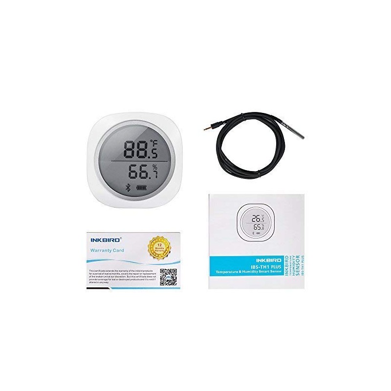 Inkbird Wireless Bluetooth Thermometer/Hygrometer, Indoor and Outdoor Usage, Probe Included,