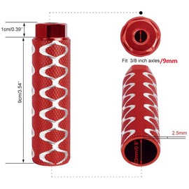 ZONSUSE 2PCS Bike Foot Pegs Aluminum Alloy Anti-Skid Lead Bicycle Foot Rest Stunt Pegs, BMX Anti-slip Rear Feet Pedals for BMX Stunt Pegs, Mountain Bikes Passengers Cycling Accessories (Red)