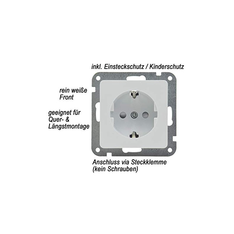 Delphi Flush-Mounted Socket with Touch Protection 250 V / 16