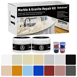 Kit de reparación de mármol y granito, kit de reparación de encimeras de porcelana, mármol, piedra y cuarzo para astillas, abolladuras, grietas, agujeros y arañazos, repara bordes y esquinas
