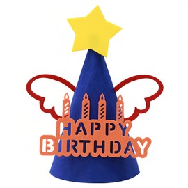 HannaFires Cartoon Felt Birthday Party Hats - Fun Photo Props for Birthday Parties, Party Decorations, Suitable for Adults and Children Gifts.