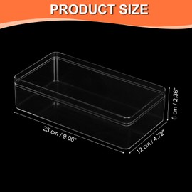 PATIKIL Acrylic Lid Box 23 x 12 x 6 cm / 9.06 x 4.72 x 2.36 Inches, Clear Acrylic Display Box Plastic Square Cube Container Storage Organizer Suitable for Candy and Small Jewelry and Artwork Display