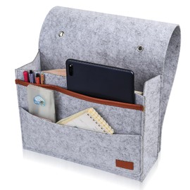 Bedside Storage Pocket, Bedside Organiser, Felt Hanging Organizer Bag, Bed Storage Pockets, Anti-Slip Bedside Caddy Organiser for Bed Rails Sofa Bunk Bed Storage Magazine Phone Remote Control Holder