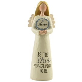 Feather & Grace Holding Shine Sign, Figurine for Women & Men, Statue for Home or Room Decor, Guardian Angel Ornament Gifts for Her or Him-Resins-Multi, Multicolor, one Size