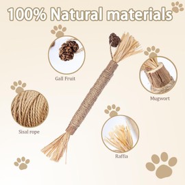 Tzylomirx Cat Chew Toys, Kitten Toys, Indoor Cat Special Sticks, Natural Cat Chew Toys, Suitable for Kittens to Clean Teeth and Play Interactively, 4 Pieces