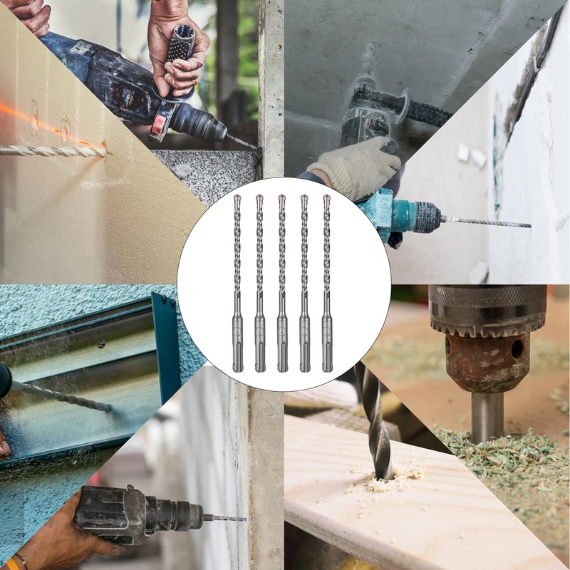 HPMAISON SDS Plus Rotary Hammer Drill Bit Set 7mm x