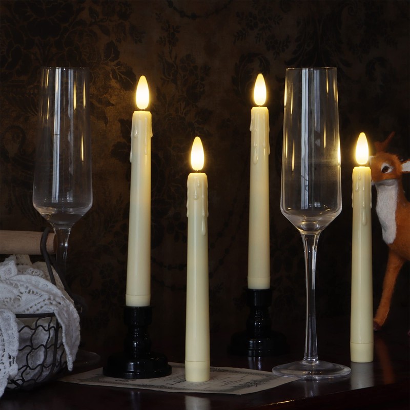 yunsheng Battery Operated LED Window Candles with Remote Timer, 8