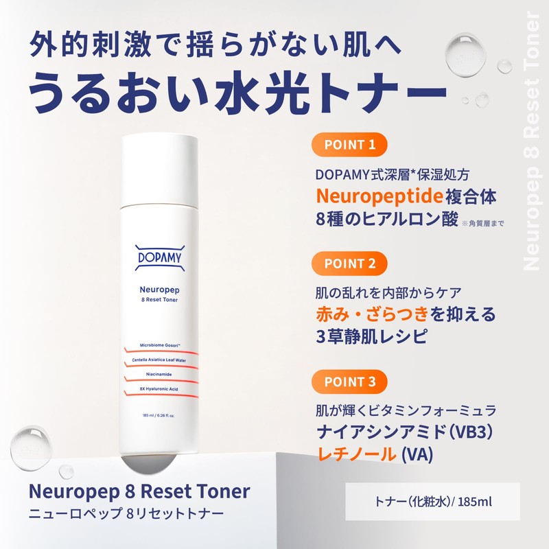 DOPAMY Nuropep 8R Cleansing Foam Toner Set for Face Wash,