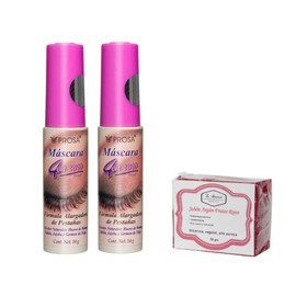 Prosa 4 en 1 | 2 Pack Mascara Pestañas Rimel Varios Modelos | 1 Jabón 50g La Artesanal (Clásico Negro)