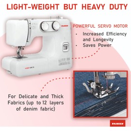 FAMILY Hobby Line 24| Household Sewing Machine with Accessory Kit, Foot Pedal (Silk White)