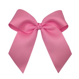 WD2U Girls Large 6" Grosgrain Knotted Hair Bow with Tails on Alligator Clip (Bright Pink)