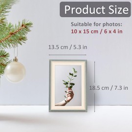 YoHyien 4 Pcs 8x6 Photo Frames, Desktop Free Standing Picture Frames 8x6, Landscape and Portrait Photo Frame with Mount for Wall (Wood Grain, 8 x 6 in)