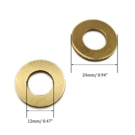 Brass Flat Washer, M12 Metric Bronze Washer for Screws Bolts, DIN 934, 12mm ID, 24mm OD, 2mm Thick (Pack of 30)