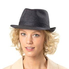 Stetson Geneva Linen Hat - Sun Hat for Women / Men - Fabric Hat Made in Italy - Summer Hat with UV Protection 40+ - Trilby Made of Linen Spring / Summer, beige