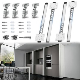 Sliding Hidden Door Track, Pocket Door Hardware, Smooth Gliding Pocket Door Slides with Hinges for Cabinet and Recessed Doors (24IN, Set, 2)