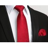 HISDERN Red Ties for Men Holiday Burgundy Silk Woven Formal