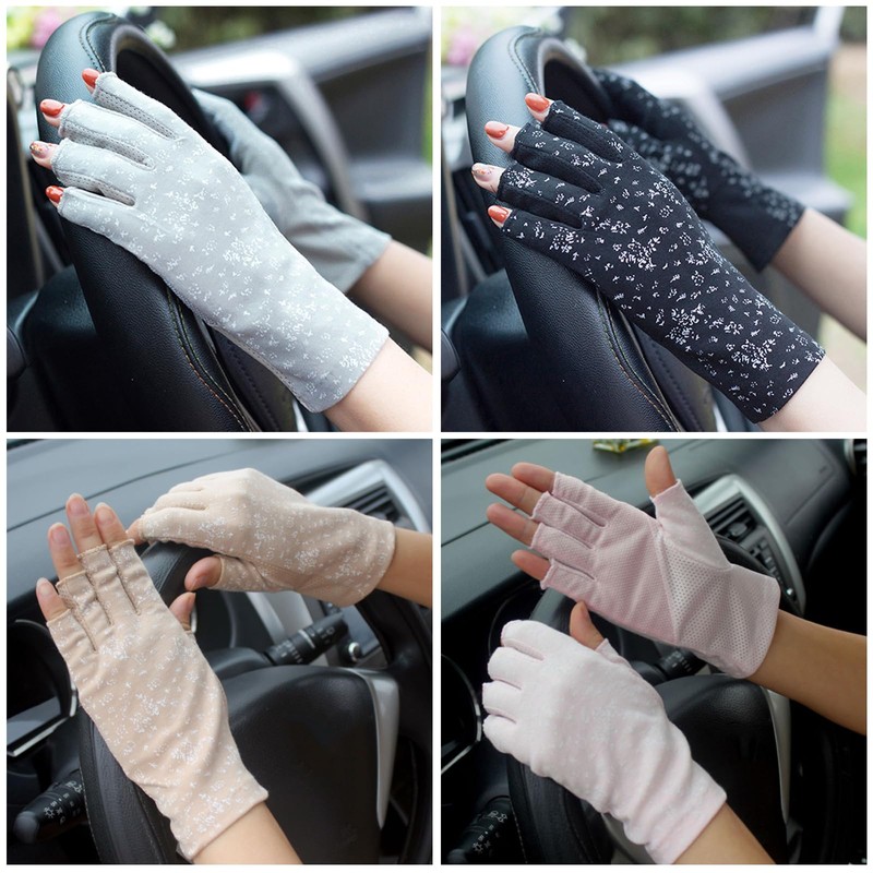 Kingsie Women's Fingerless Gloves, Half Finger Gloves, UV Protection, Fingerless,