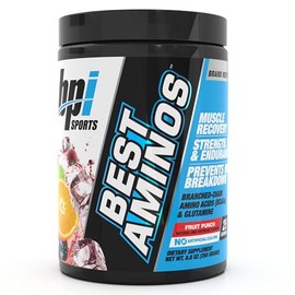 BPI Sports Best Aminos BCAA and Glutamine Supplement, Fruit Punch, 8.82 Ounce