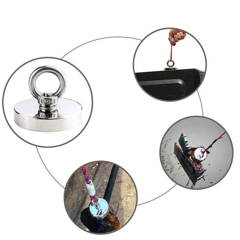 MAGHUNT Super-Strong Magnetic Hook with Magnet, Diameter 2.4 inches (60