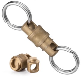 TISUR Quick Release Keychain, Small Locking Carabiner Clip Detachable Keyring,Swivel Key Chain Rings Accessories for Edc Car (Brass Gold Keychain)