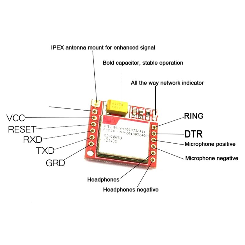 ARCELI GPRS Adapter Card GSM Modules, Breakout Module TTL Serial