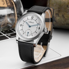 TACTICAL FROG Militado ML09 36mm VD78 Movement Classic Mens Watch BGW9 with Leather Band 100M Water Resistance Analog Watches for Men and Women, Dial B