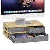 Elephance Monitor Stand Riser with 3 Drawers, Bamboo Computer Monitor