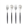 Cutipol MIO Black / Matte Silver Dessert (2 Fork/Spoon, Each),