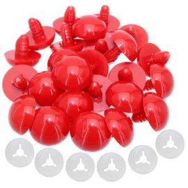 BESTCYC 1Box(30pcs) 24mm Large Red Plastic Safety Eyes Threaded Design Craft Eyes with Washers for Crafts DIY Making and Repair Making of Amigurumi Stuffed Animal,Doll,Toy, Crochet, Supplies