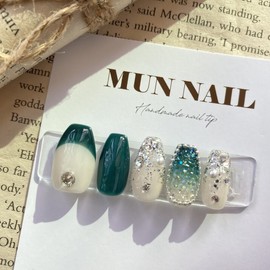 Snowy Meadow Nail Tips - Long Point / 눈내린초원 네일팁 - 롱포인트