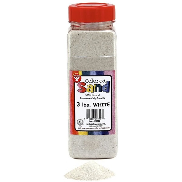 Hygloss Colored Craft Sand, 3-Pound, White