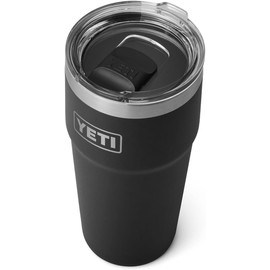 YETI Rambler Cup, Vacuum Insulated Stainless Steel Stackable Cup with Magslider Lid, Black, 20 oz (591 ml)