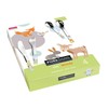 Puresigns WOODY Premium Kinderbesteck-Set: Ergonomisches 4-teiliges Edelstahlbesteck mit Waldtier-Motiven für