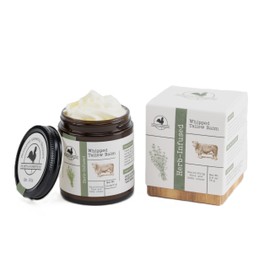 Hearth and Homestead: Handmade Whipped Tallow Balm (Herb-Infused/Unscented) - Large Jar - 2.6 oz