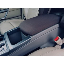 Auto Console Covers- Fits The Nissan Armada 2012-2015 Center Console Armrest Cover Waterproof Neoprene Fabric - Black
