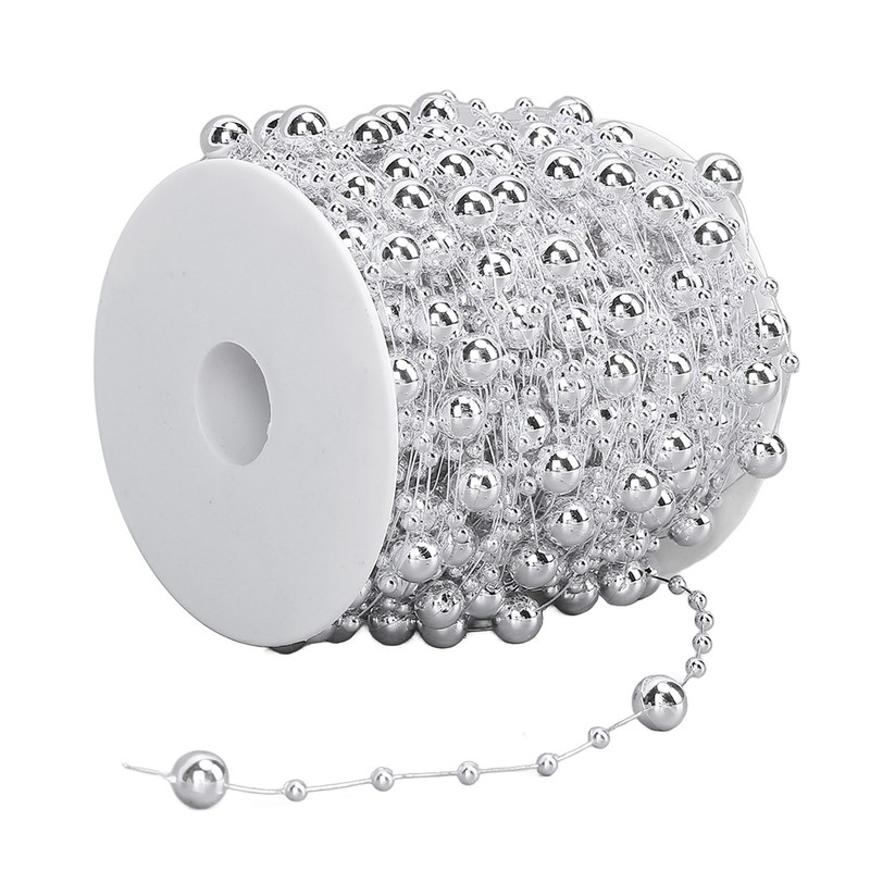 1 Roll Pearl Beads Chain Artificial Pearl Strand Trim String