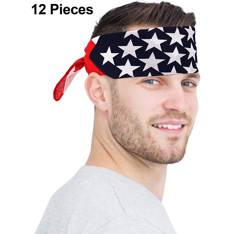 Maxdot American Flag Bandanas USA Flag Headband Kerchief Unisex Cowboy