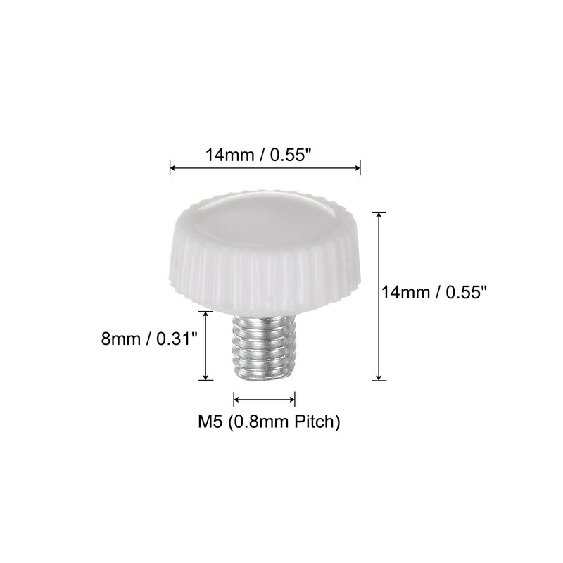 QUARKZMAN M5 x 8 mm Male Thread Knurled Knobs Thumb