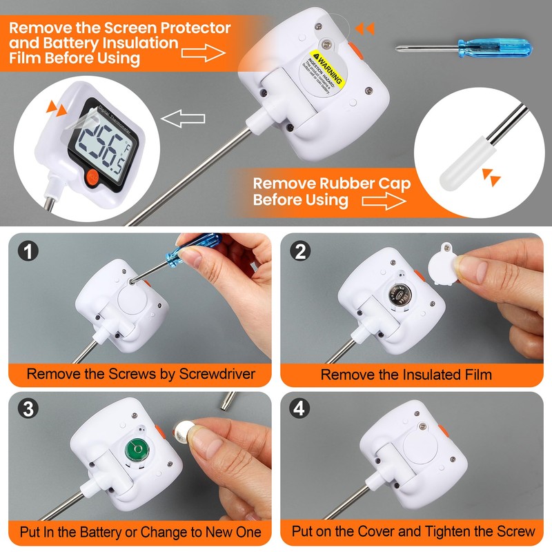 Deep Fry Thermometer - Digital Candy/Candle/Meat Thermometer with Rotatable Large