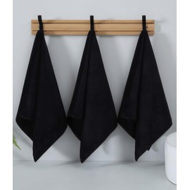 LMMINBZ 4Pcs Black Hand Towels for Bathroom - Clean Face Towels Decoration Small Microfiber Washcloths Towel for Face Hand13.7 x29.5inch