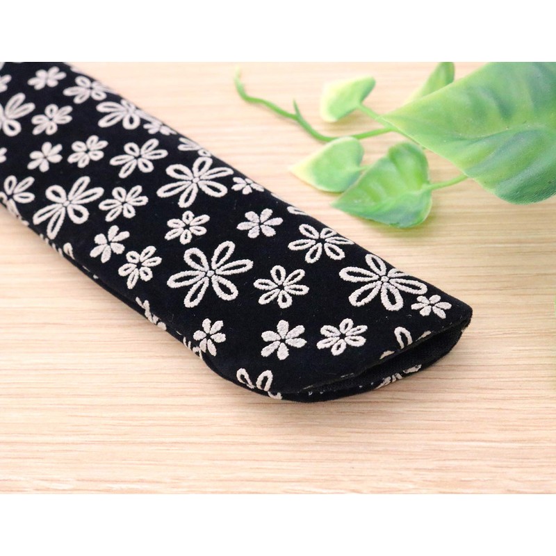 Matsumi Kogei Fan Holder, Inden Flower/White, 9.3 inches (23.5 cm)