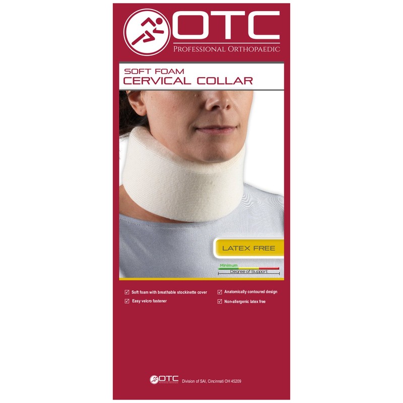 OTC Cervical Collar, Soft Contour Foam, Neck Support Brace, White