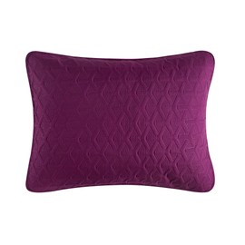 Chic Home Kala 12 Piece Comforter and Quilt Set Watercolor Leaf Print Geometric Pattern Bed in A Bag - Sheet Set Decorative Pillows Shams Included, Queen, Purple