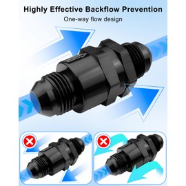 8AN Fuel Check Valve, Male 3/4-16 Thread Check Valve Assembly, Aluminium Black Check Valve Fitting, 1.5-1500 Psi Pressure Resistance, 1 Piece
