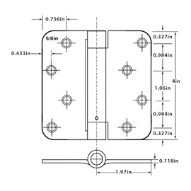 Haidms 3 Pack Self Closing Door Hinges 4 Inch Black Spring Hinge with 5/8" Radius Corner Adjustable Tension for Residential & Heavy-Duty Door Hardware